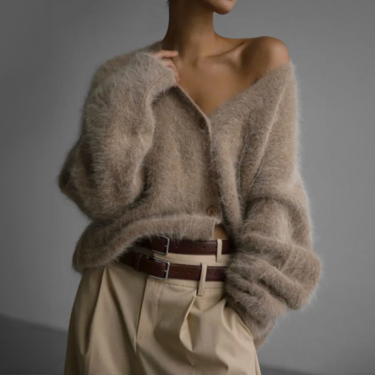 Dame cashmere strikjakke – Noelia efterårsmagi