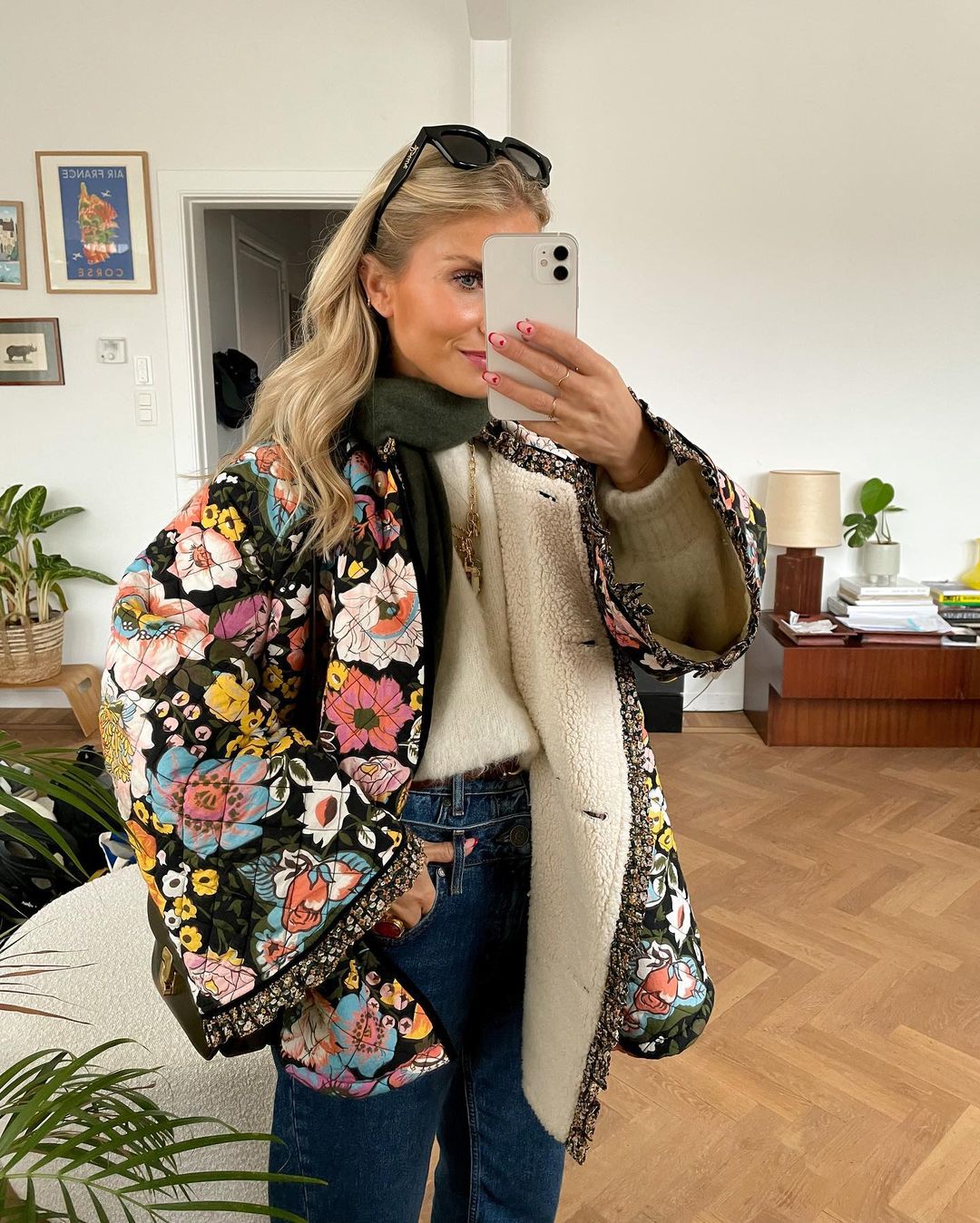Foret damejakke med blomsterprint - Evelyn