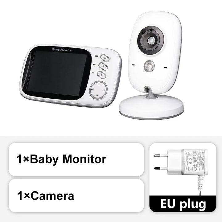 3,5-tommer video baby monitor med nattesyn, temperaturdisplay og tovejs lyd