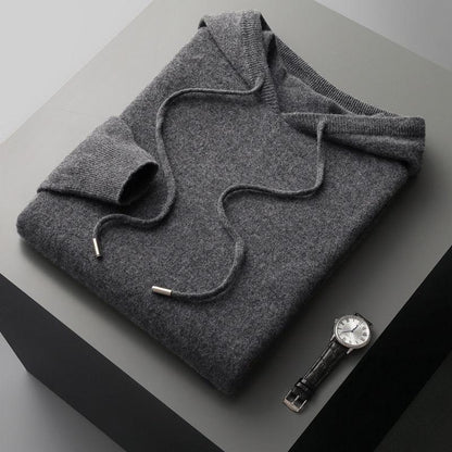 Herre-hoodie i merinould – Cassiano efterårsudgave