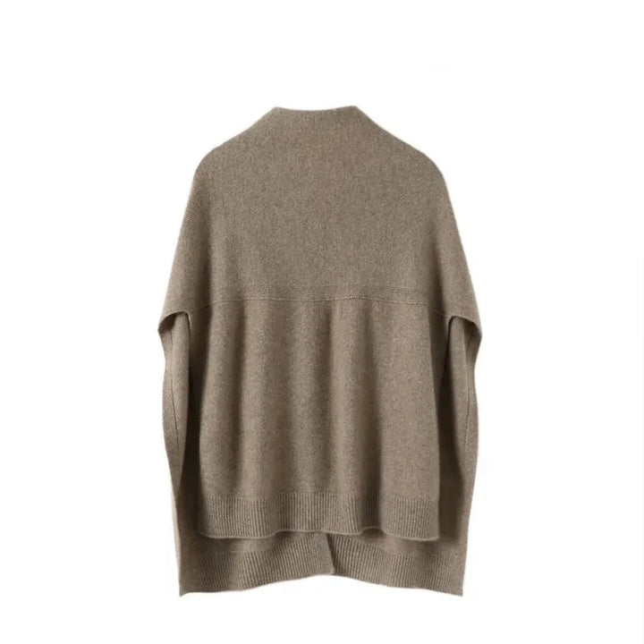 Damernes strik-poncho i blødt materiale - Lorena