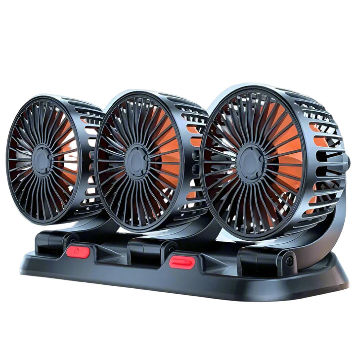 360° Justerbar 3-hoved bilventilator USB/12V/24V – AirFlow