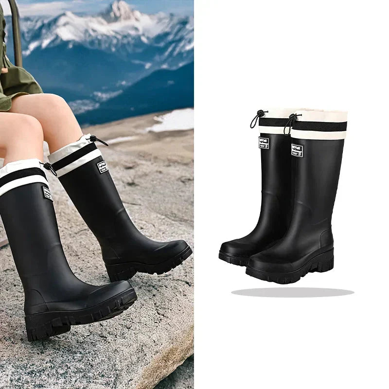 Dame regnstøvler retro look vandtætte med skridsikre såler – Arlena