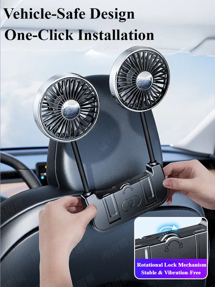 Dual-Head Rear Seat Fan – Eary – (USB-C Genopladelig)