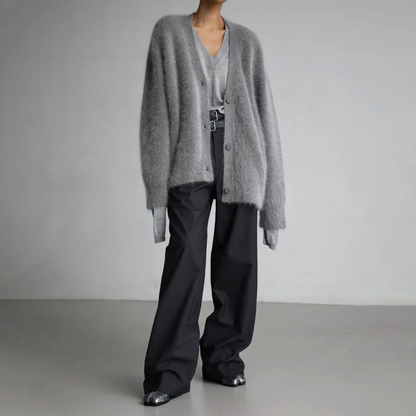 Dame cashmere strikjakke – Noelia efterårsmagi