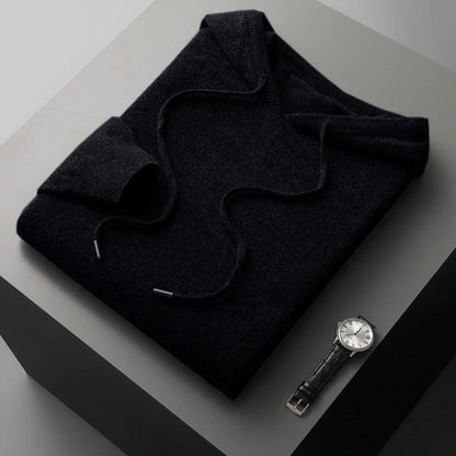 Herre-hoodie i merinould – Cassiano efterårsudgave