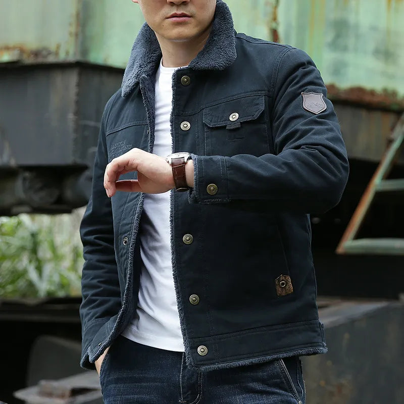 Cool herrejakke med pelskrave - Lars