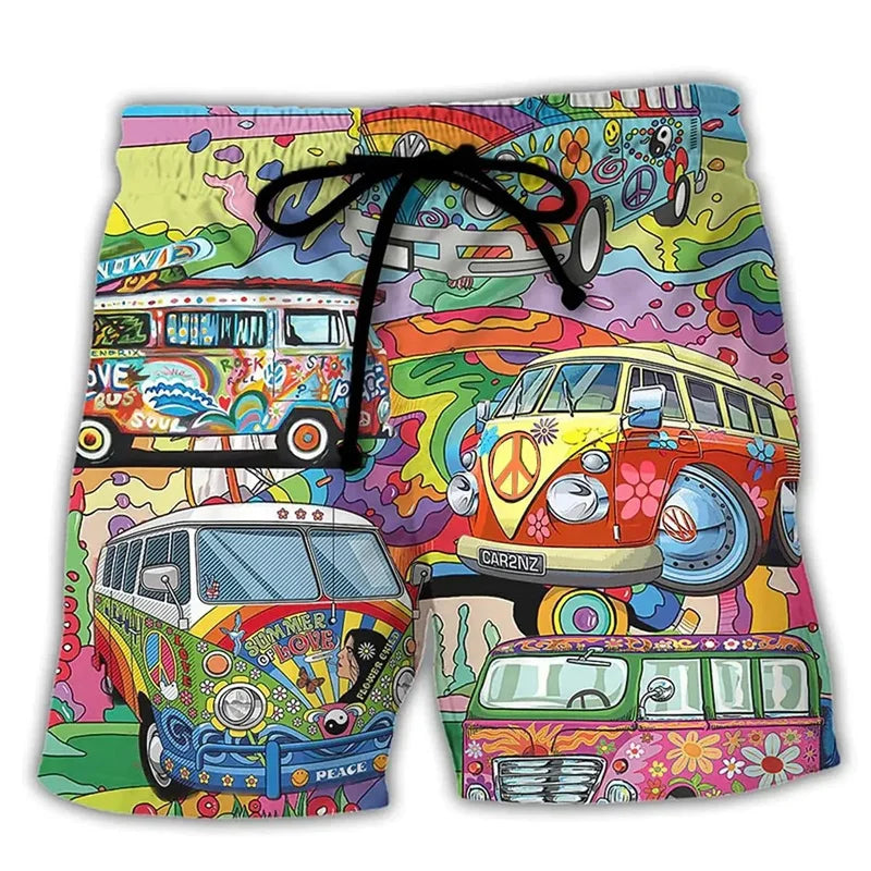 Herre badeshorts med graffiti-print – NovaBay