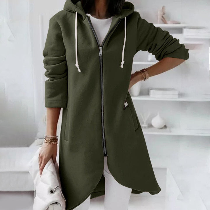Dame hoodie vest med lynlås og hætte – Shaly