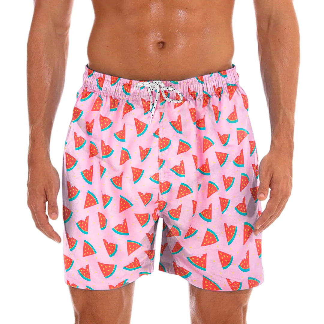 Herre-badeshorts med muntert print – Milo