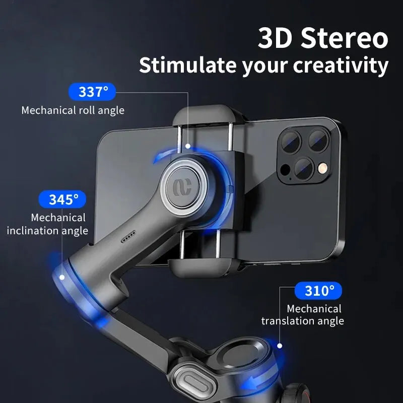 3-aksers smartphone gimbal stabilisator med AI tracking og ansigtsgenkendelse – Alvion