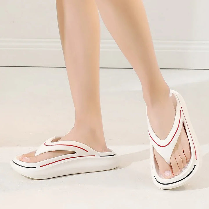 Hvide ultralette unisex sommertøfler med memory-foam-sål – Jureo