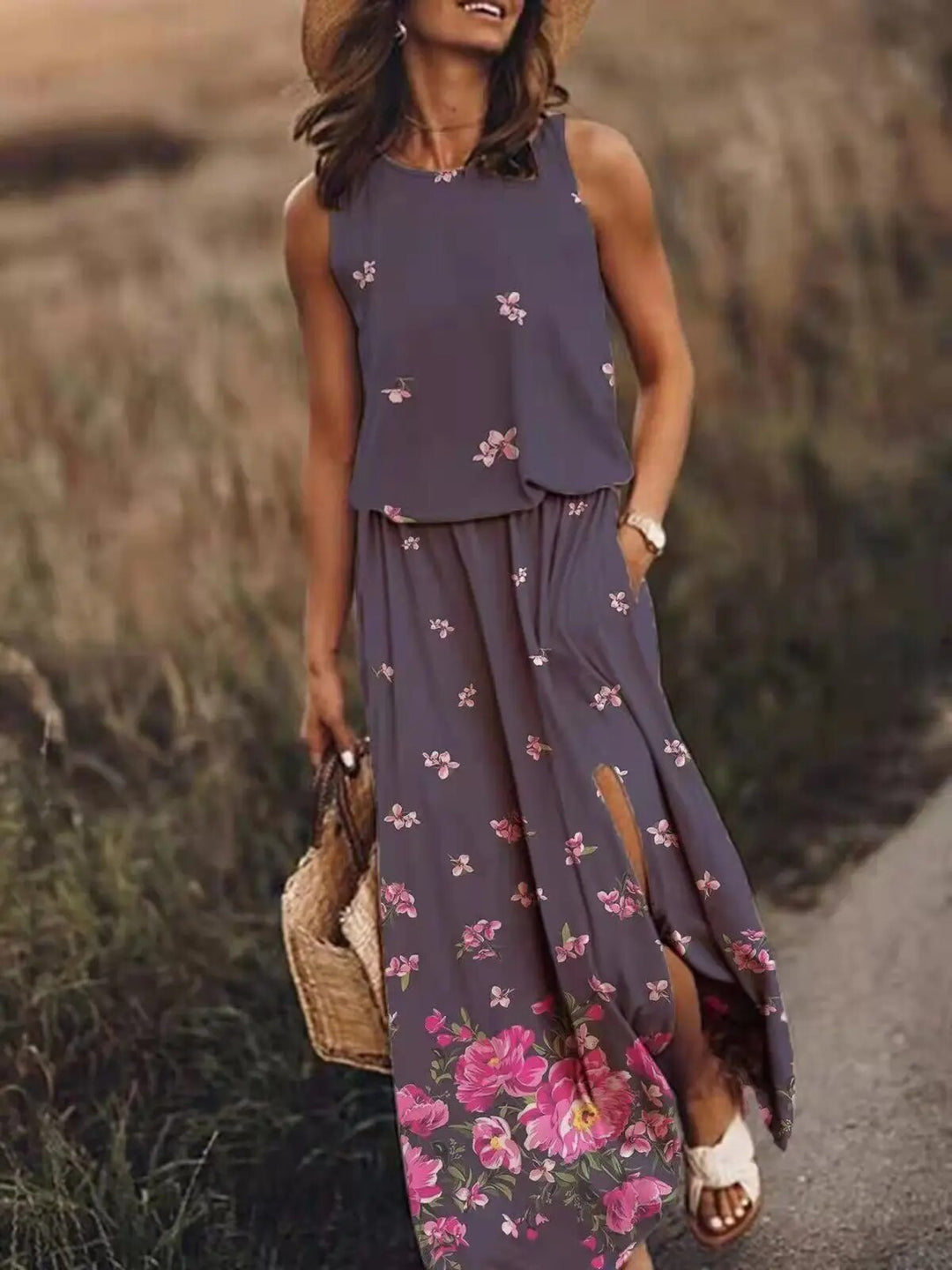 Sommer maxi-kjole med unikt snit – Amara