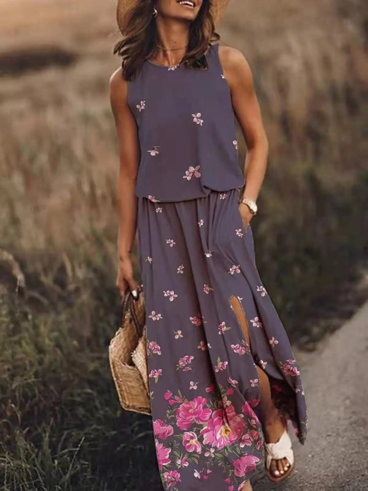 Sommer maxi-kjole med unikt snit – Amara