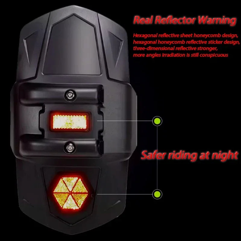 Universal motorcykel bagmudder skjold med reflektor – RoadGuard