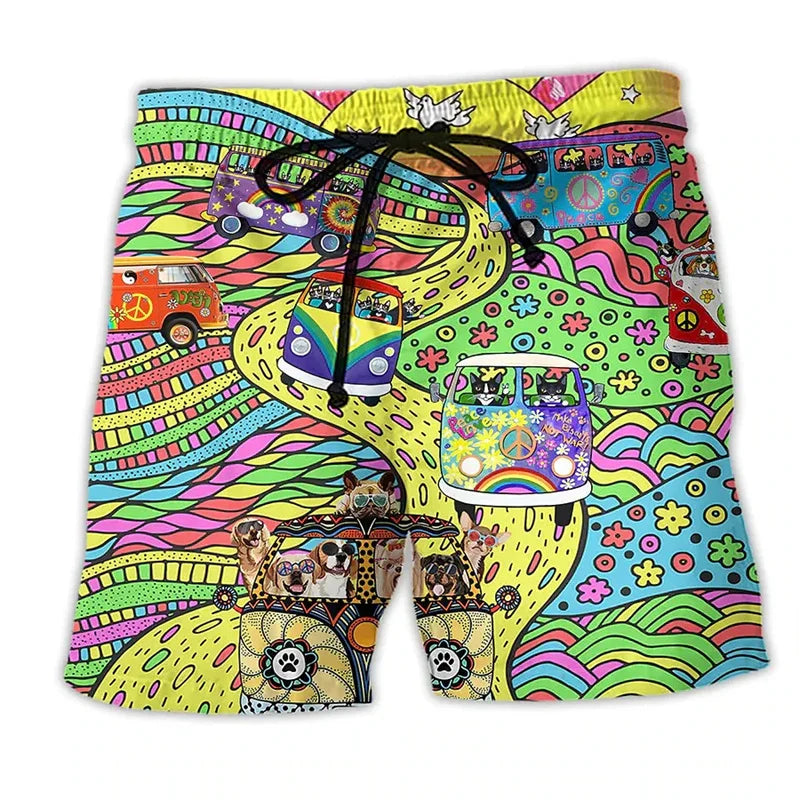Herre badeshorts med graffiti-print – NovaBay