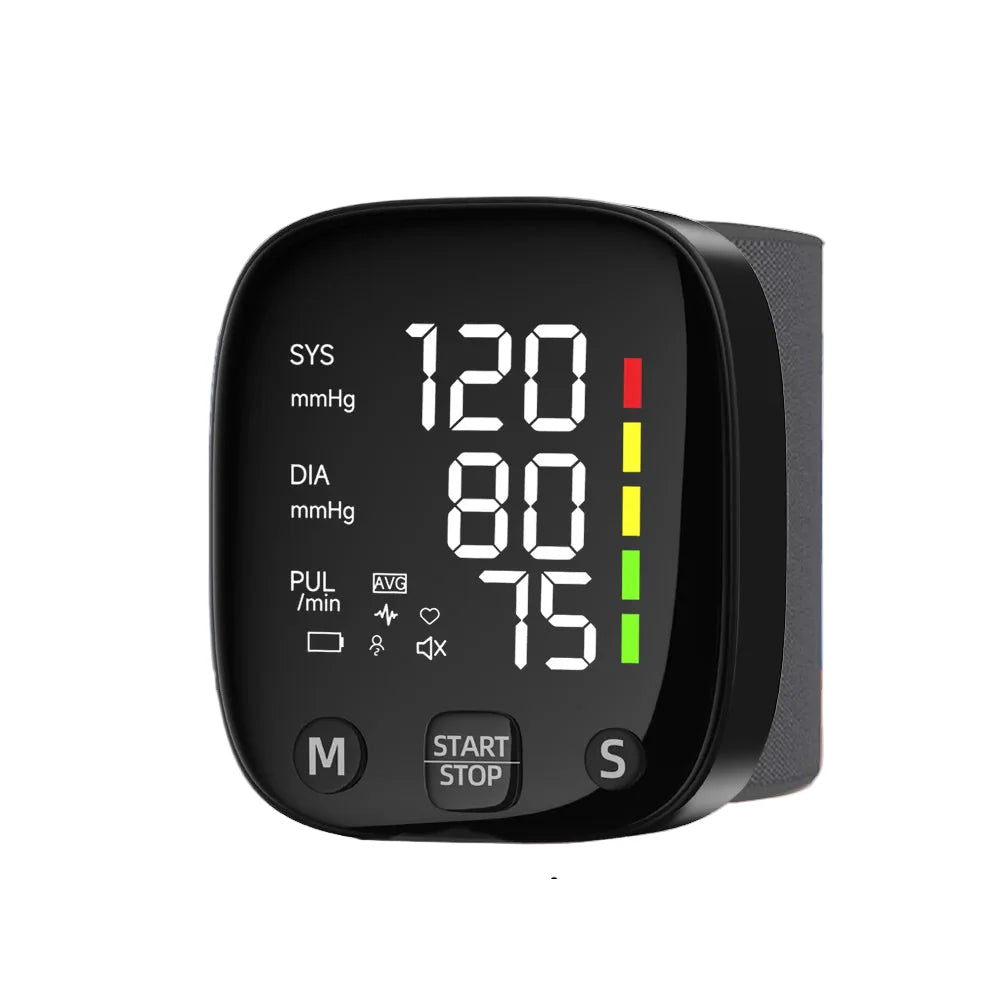 Genopladeligt LED håndleds blodtryksmonitor med talefunktion – HeartGuard