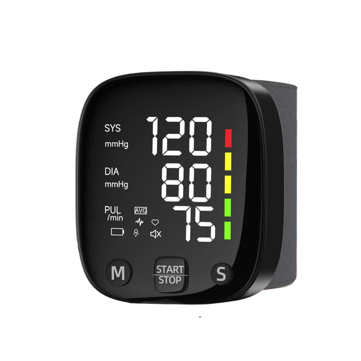 Genopladeligt LED håndleds blodtryksmonitor med talefunktion – HeartGuard