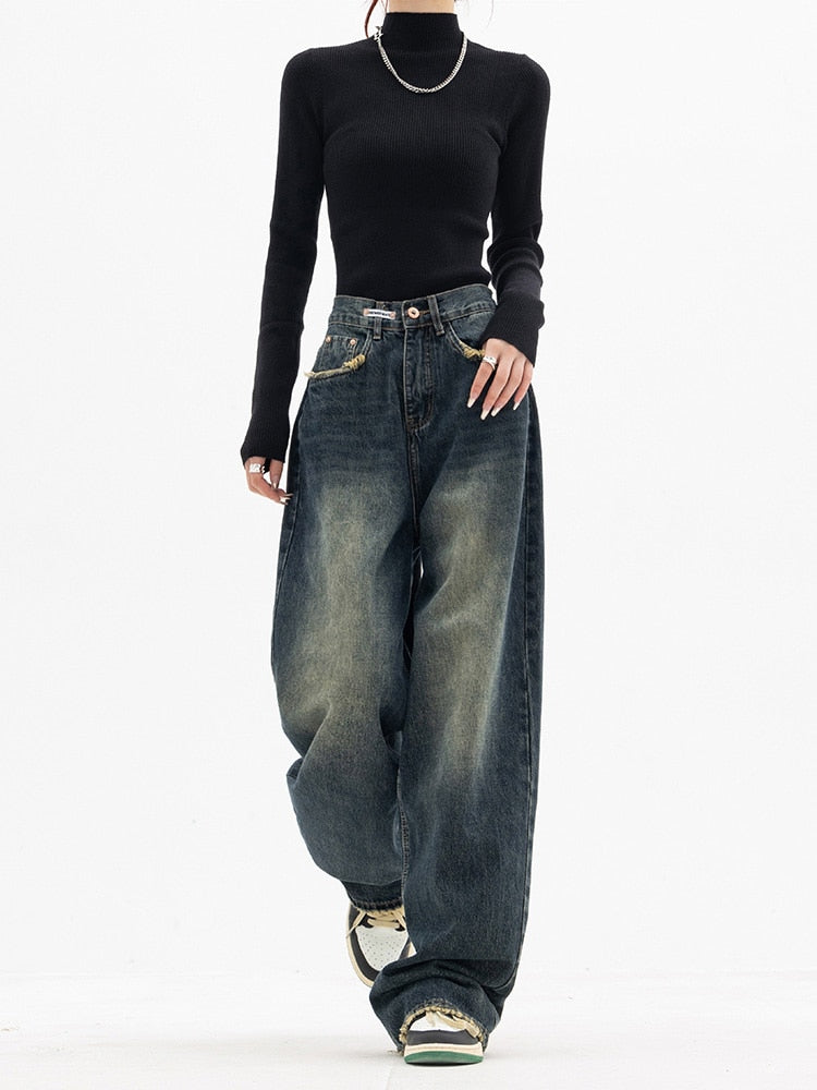 Vintage baggy jeans til damer - Aria