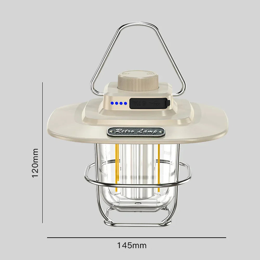 Retro Genopladelig LED Campinglanterne - NostalgiaGlow