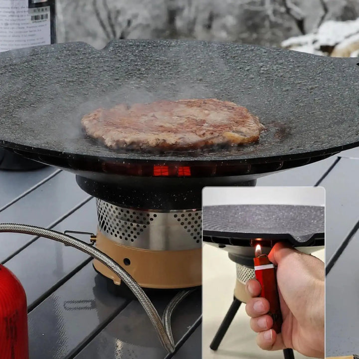 Bærbar aluminium grillpande med håndtag til camping og BBQ - Arlo