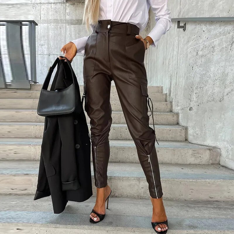 Trendy dame læderbukser - Sophie