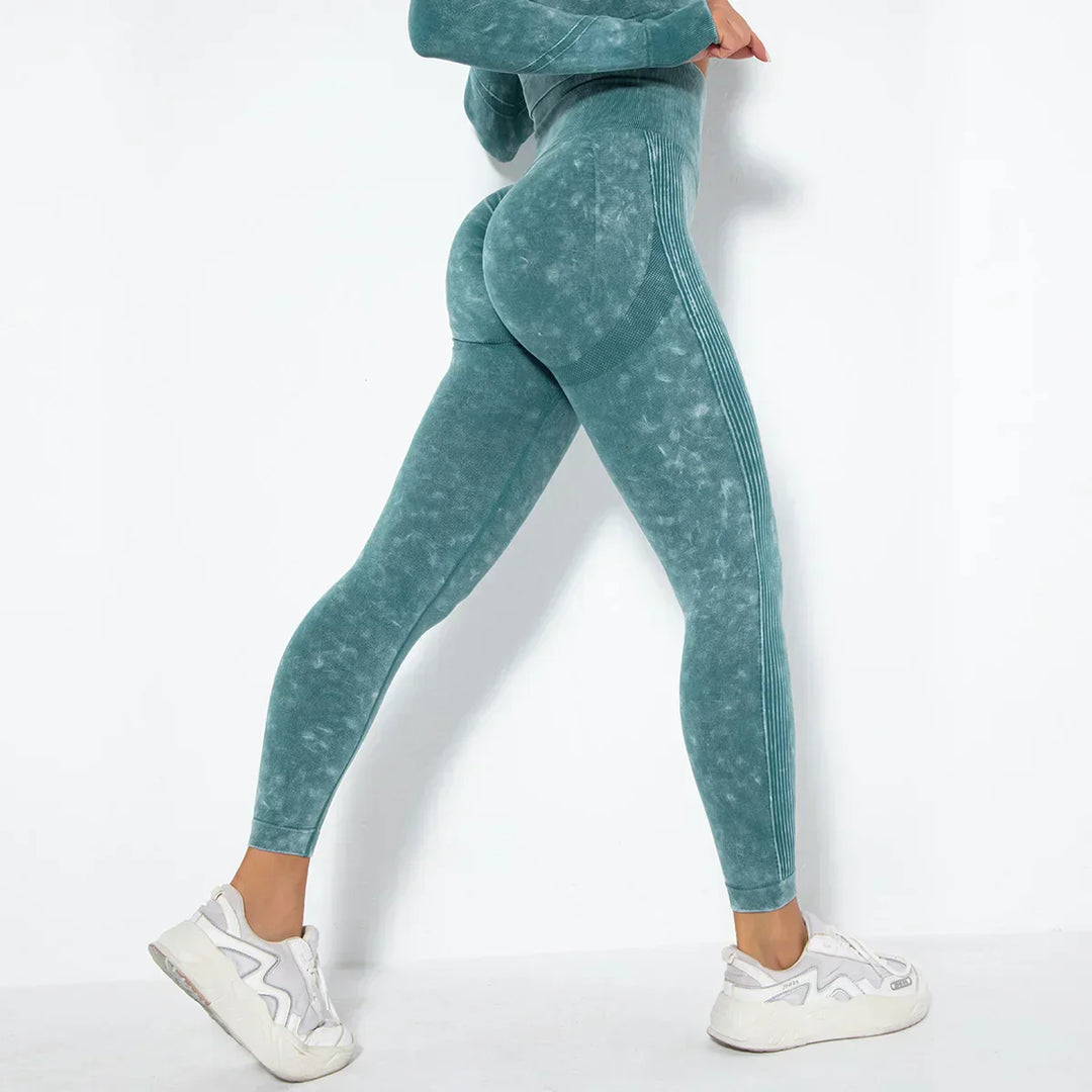 Sømløst yogasæt til kvinder med cropped top - Nova