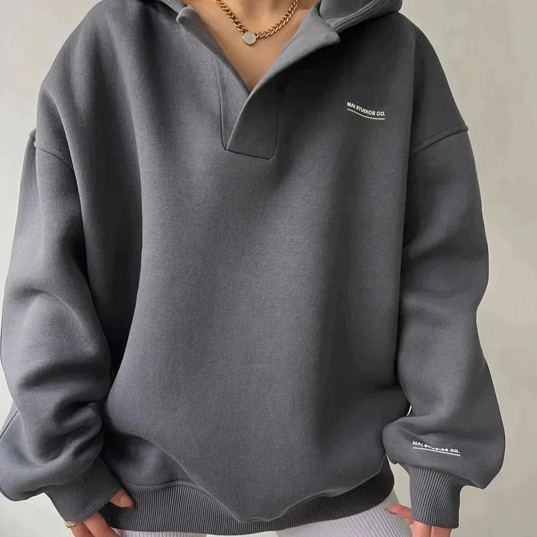 Trendy Oversized Dame-hoodie med hætte - Luna