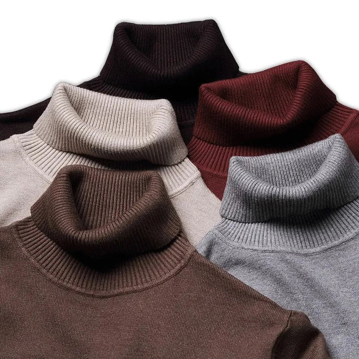 Blød og behagelig herre rullekrave sweater i bomuld - Jonas