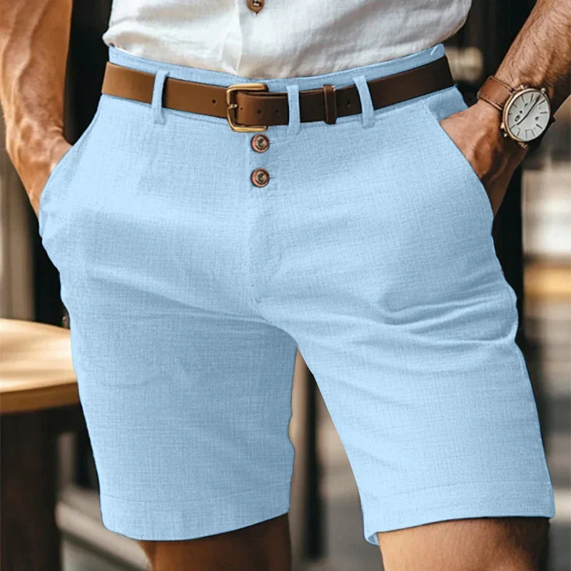 Åndbar & vintage slim-fit sommershorts til herrer – Lennart