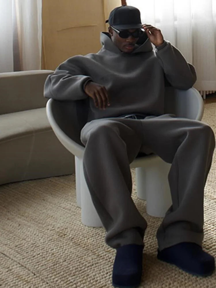 Oversized herre træningssæt med hoodie og joggingbukser – Bastian