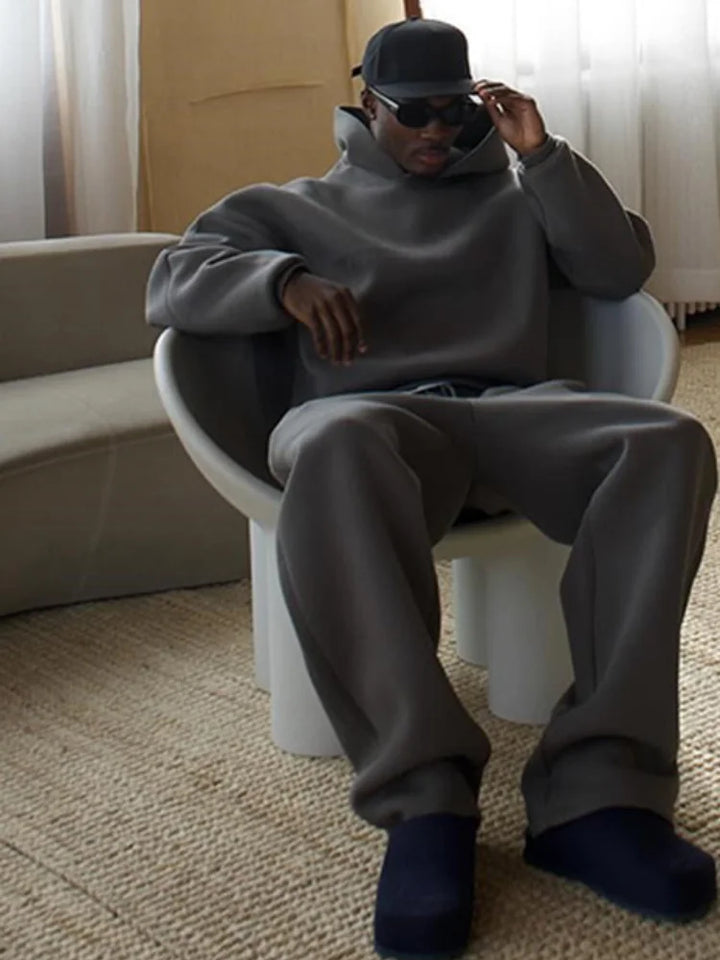 Oversized herre træningssæt med hoodie og joggingbukser – Bastian