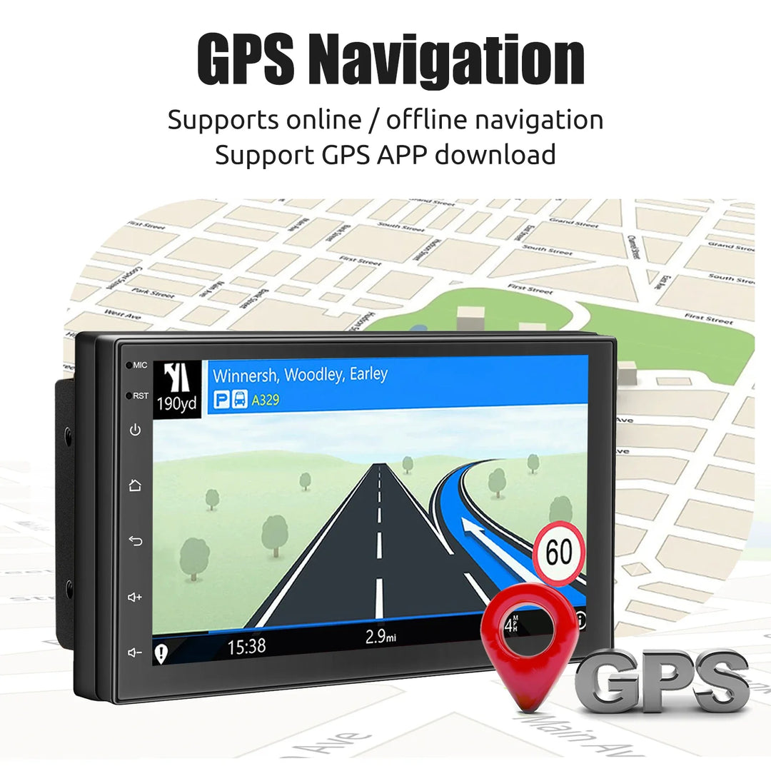 Universel Android bilstereo med touchskærm, GPS og trådløs CarPlay