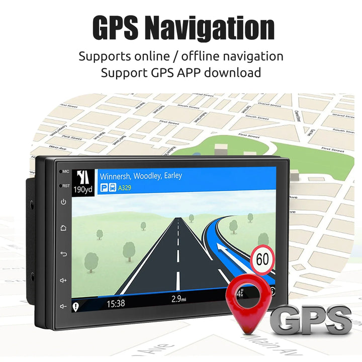 Universel Android bilstereo med touchskærm, GPS og trådløs CarPlay