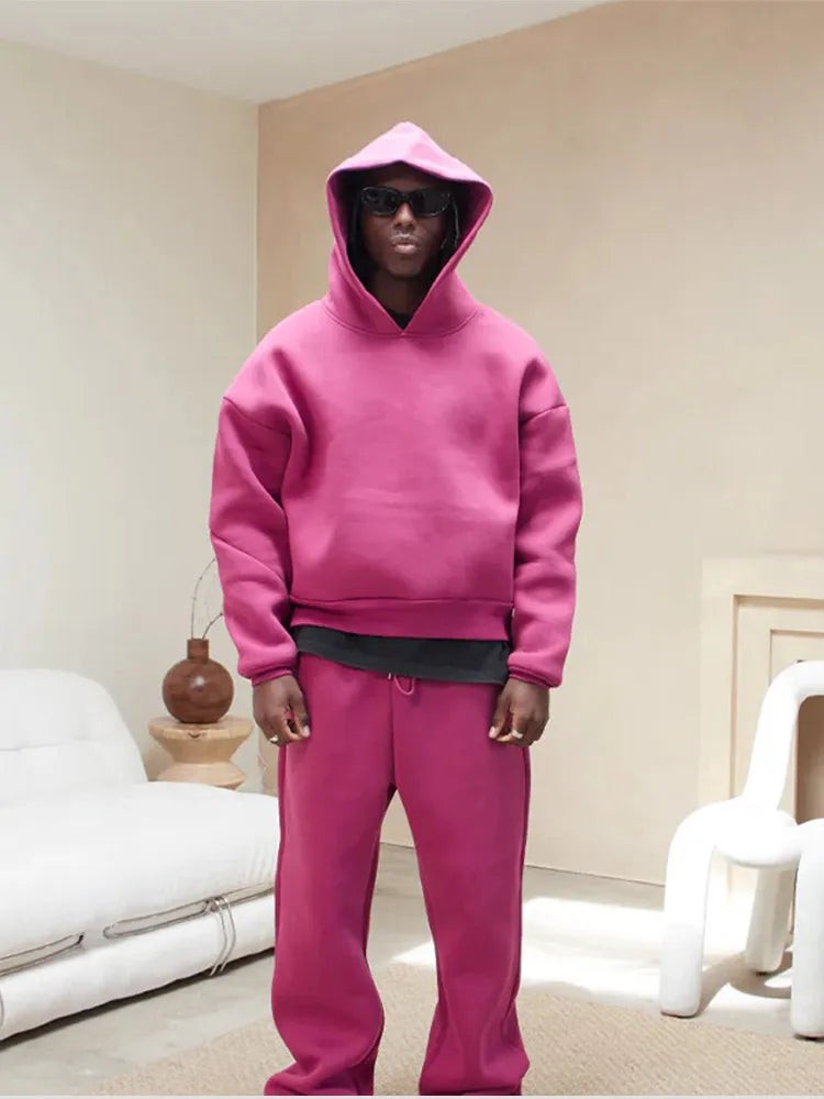 Oversized herre træningssæt med hoodie og joggingbukser – Bastian
