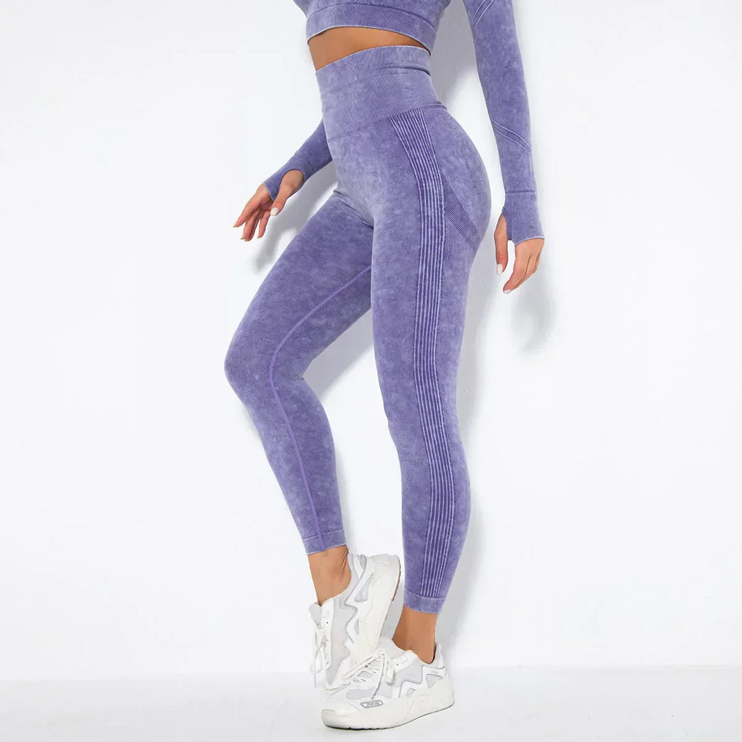Sømløst yogasæt til kvinder med cropped top - Nova