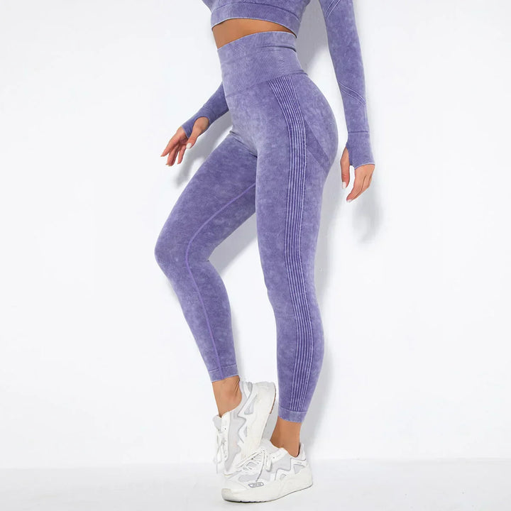 Sømløst yogasæt til kvinder med cropped top - Nova
