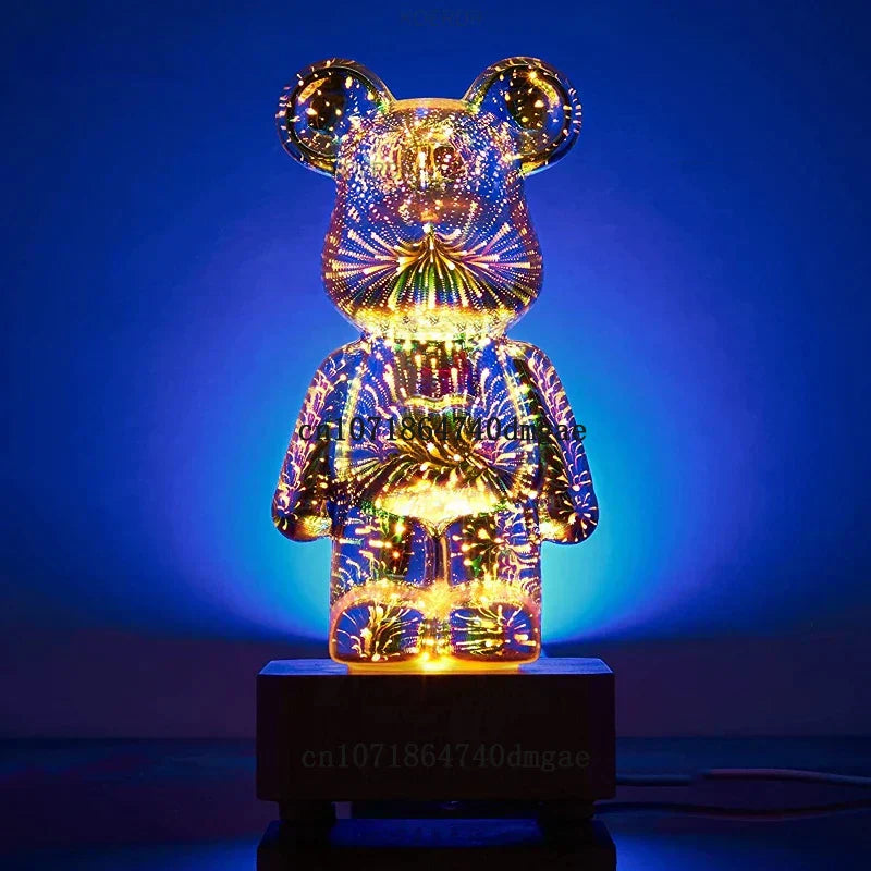 Magisk 3D fyrværkeri-projektion stemningslampe - StarBear