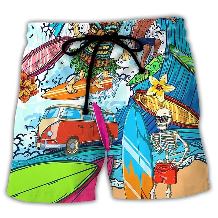 Herre badeshorts med graffiti-print – NovaBay