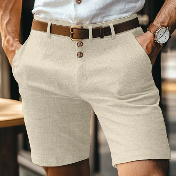 Åndbar & vintage slim-fit sommershorts til herrer – Lennart
