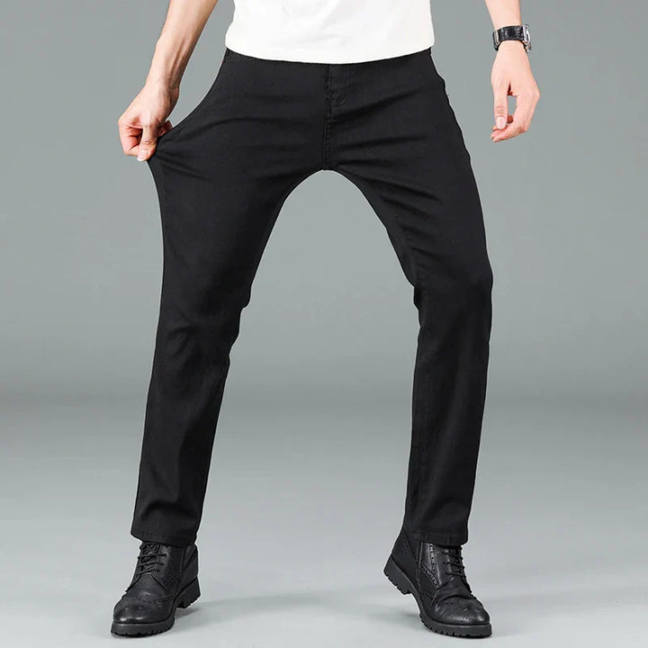 Herren Straight Fit Jeans i sort med stretch – Milan