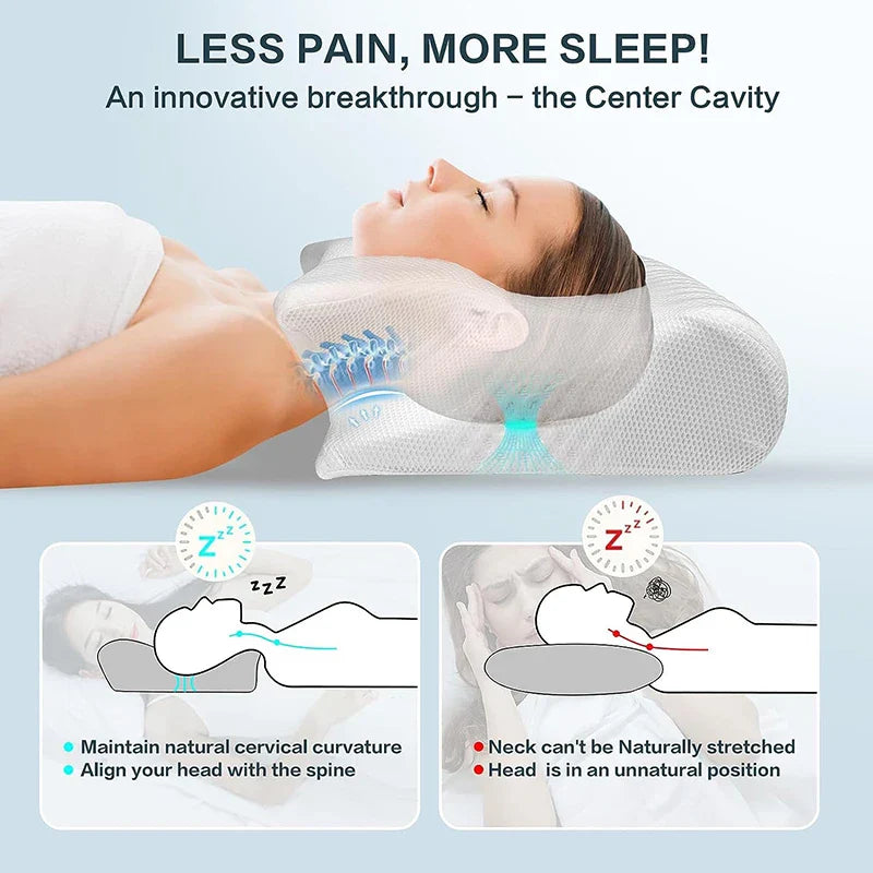 2-i-1 Memory Foam Cervikal Pude med Ergonomisk Konturdesign – RestAlign