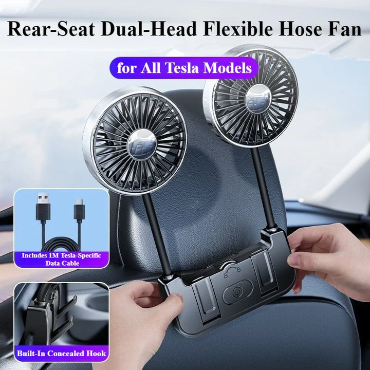 Dual-Head Rear Seat Fan – Eary – (USB-C Genopladelig)