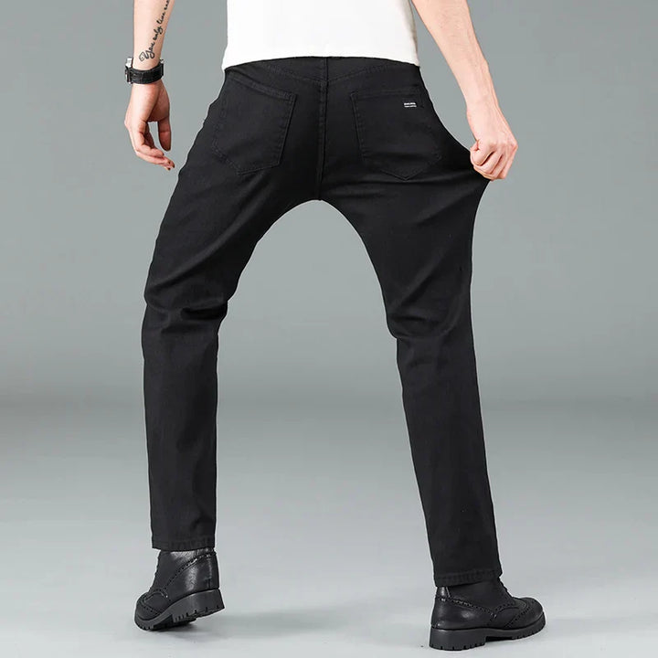Herren Straight Fit Jeans i sort med stretch – Milan