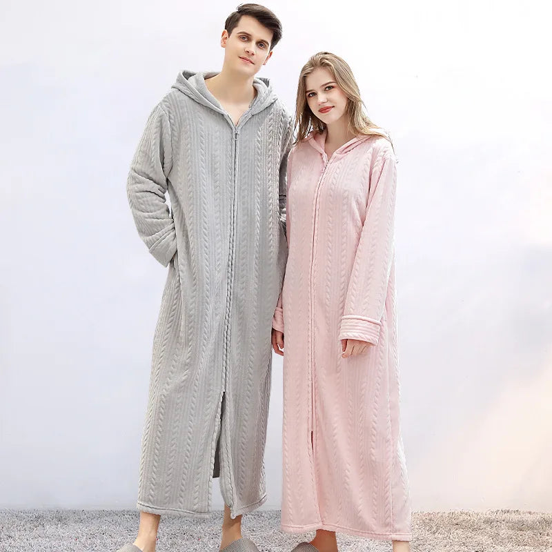 Kapuzen-flannel badehætte til par - CosyHug