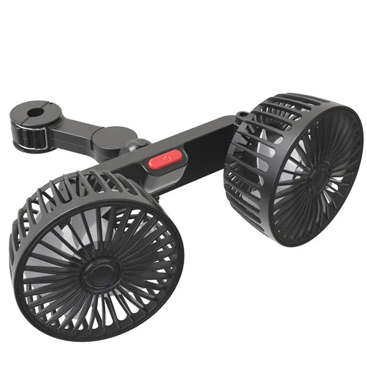 Bærbar USB Dual-Head bilventilator 360° roterbar med 3 hastigheder – CoolBreeze