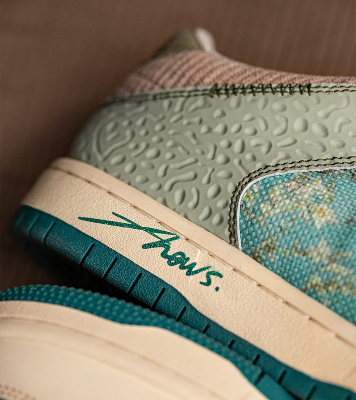 Stilfulde unisex kunst-sneakers med mandelblomstprint – Arta