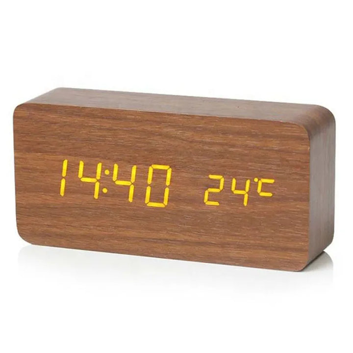 Digitalt trævækkeur med LED-display – WoodSync