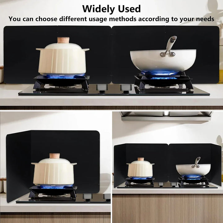 Foldbar rustfrit stål fedtsprøjtbeskytter 2-sidet oliebeskyttelse – CookShield