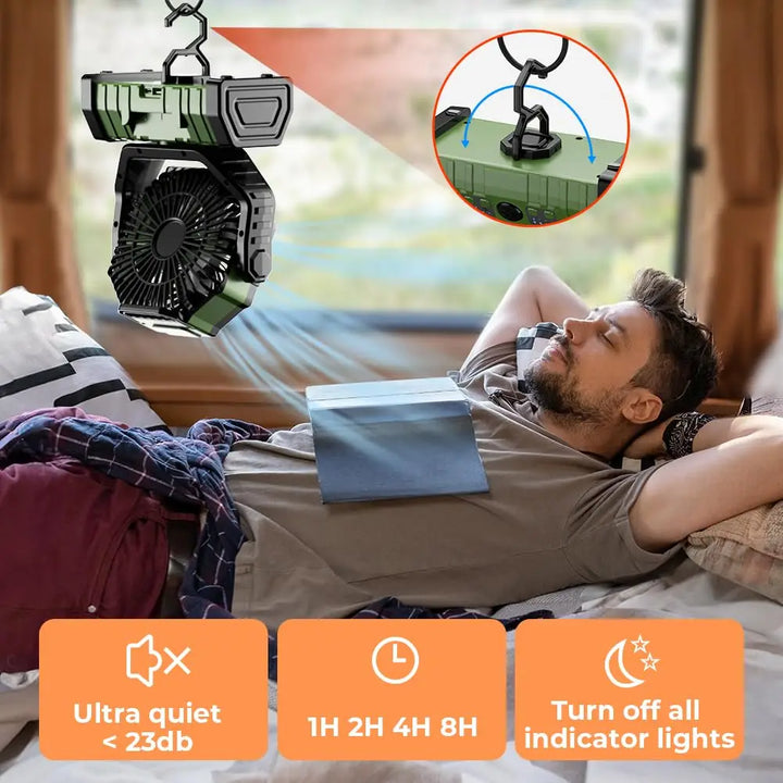 Campingvifte med 20.000mAh batteri, LED-lys og fjernbetjening – AirMate